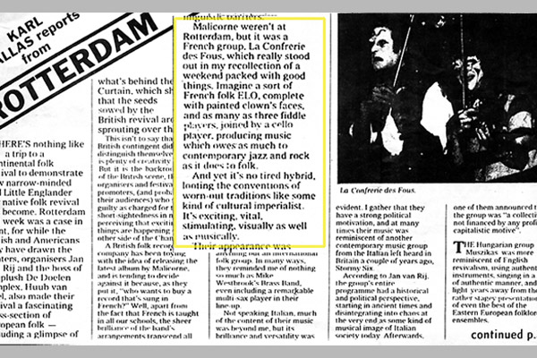 1980 : la Confrérie dans le Melody Maker