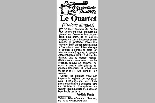 1987 : Le Canard enchaîné en octobre (Théâtre Tristan Bernard)