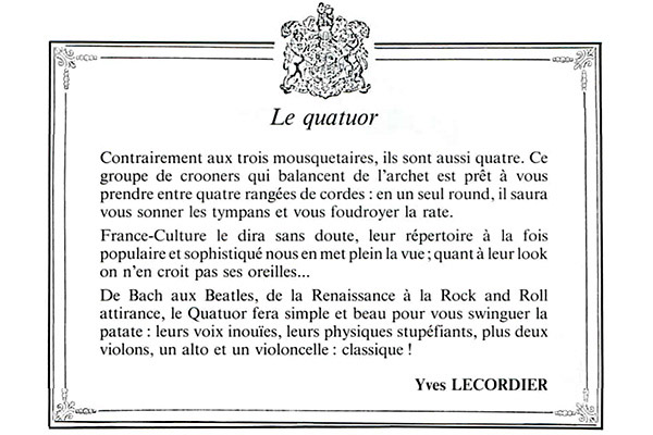 1987 : hommage d'Yves Lecordier, journaliste indépendant